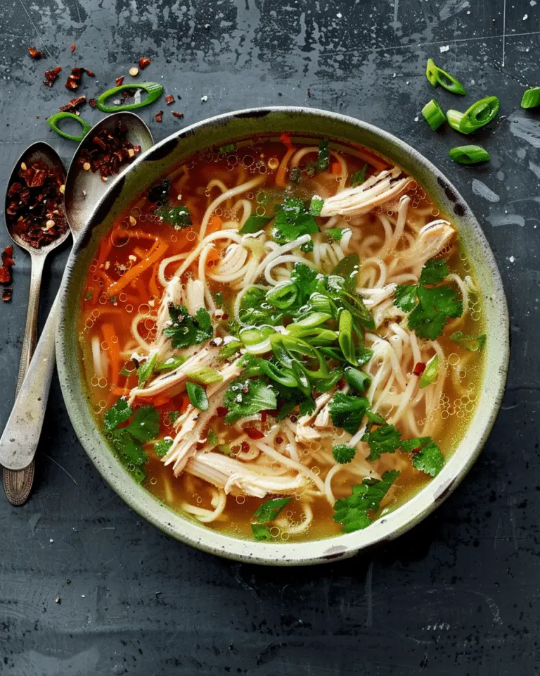 Classic Ginger Garlic Chicken Noodle Soup