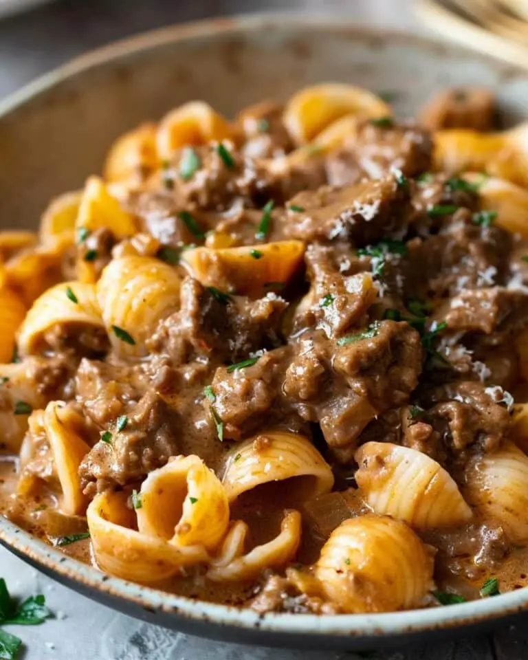 Creamy Beef and Shells
