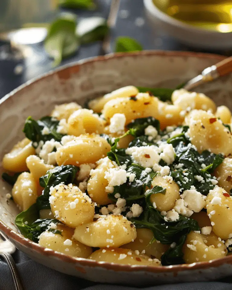 Creamy Gnocchi with Spinach and Feta