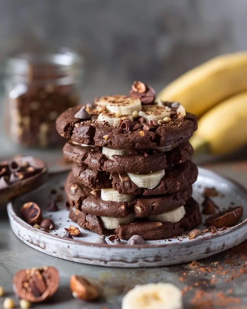 Healthy High Protein Cocoa Chickpea Cookies with Banana