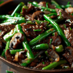 Black Pepper Beef, Mushroom & Green Bean Stir-Fry