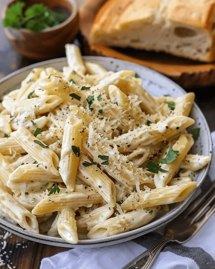 Creamy Garlic Penne Pasta