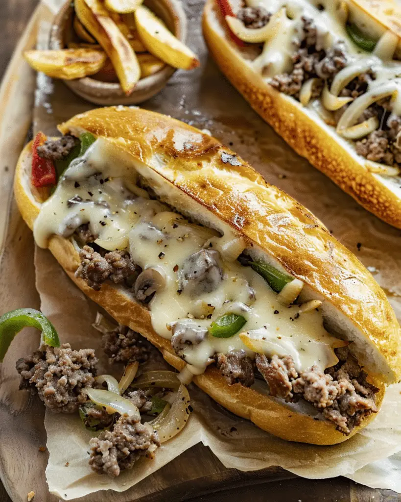 Ground Beef Philly Cheesesteaks