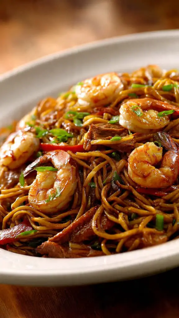 Steak & Shrimp Stir-Fried Noodles For cozy nights