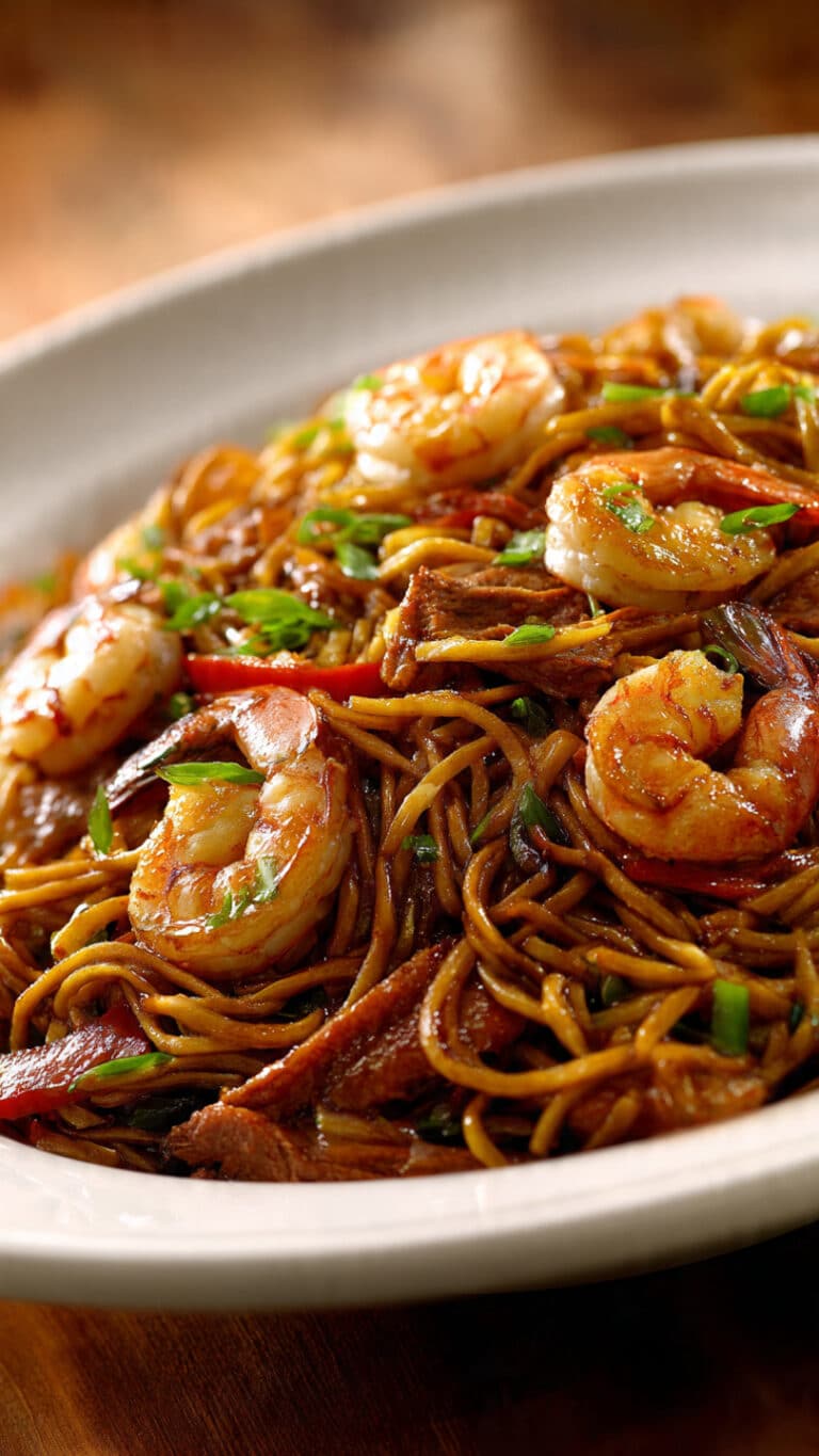 Steak & Shrimp Stir-Fried Noodles For cozy nights