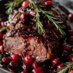 Ribeye Roast with Cranberry Balsamic Glaze