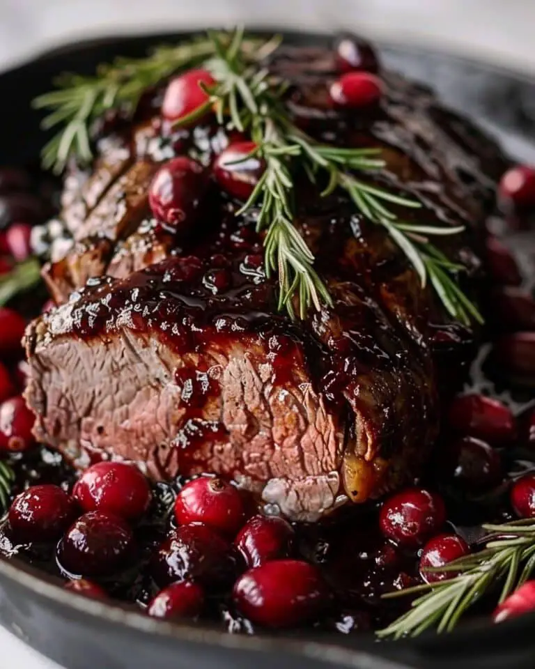 Ribeye Roast with Cranberry Balsamic Glaze