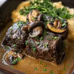 Coffee-Braised Beef Short Ribs with Creamy Mushroom Gravy