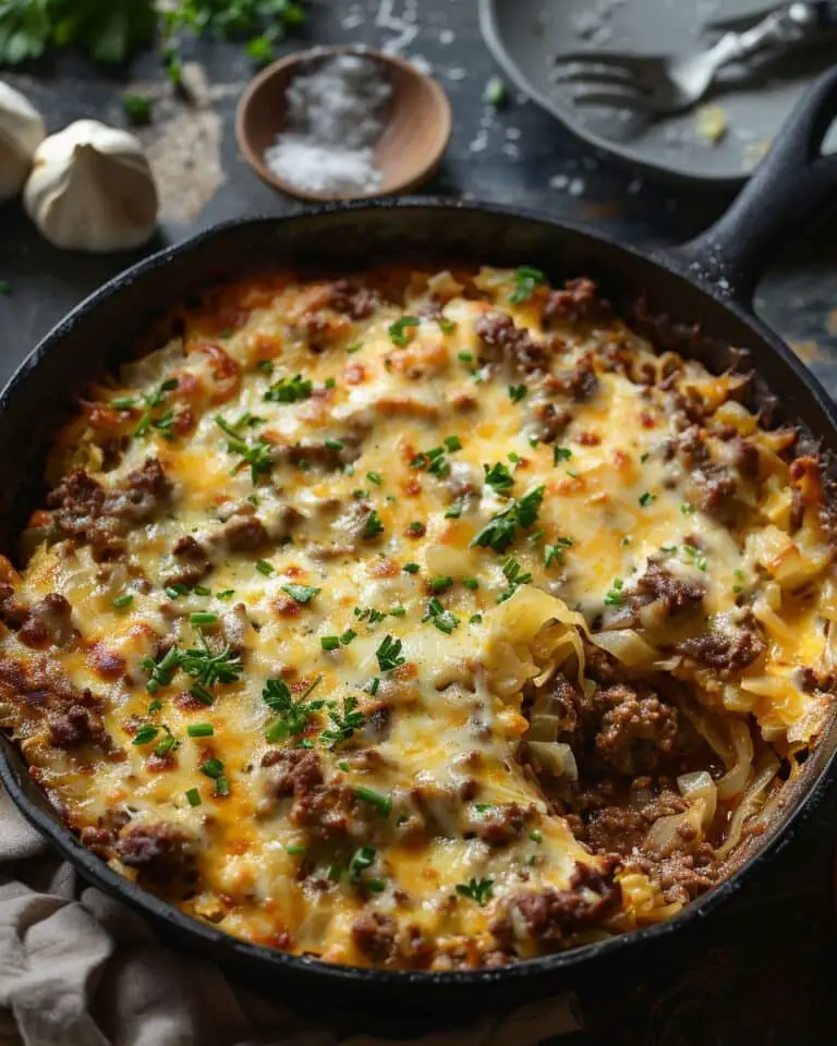 Savory Cabbage Beef Bake