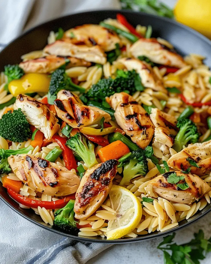 Irresistible Lemon Chicken and Veggie Orzo Stir Fry