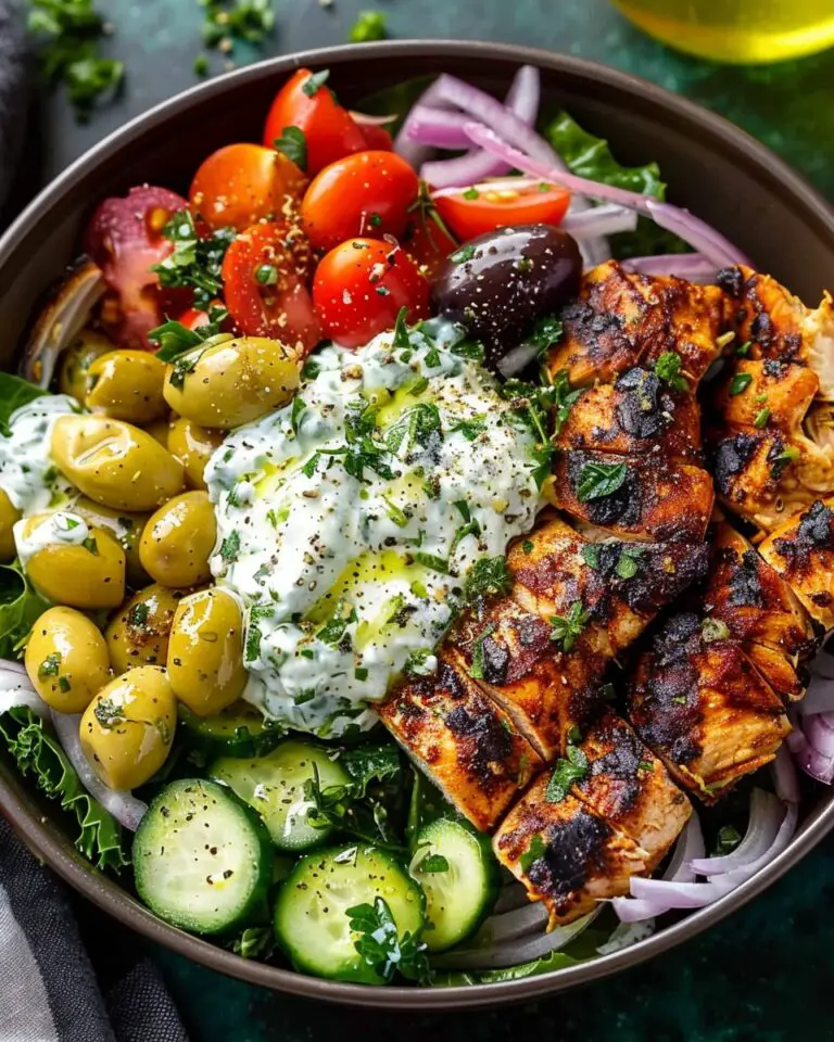 Greek Chicken Bowl with Fresh Salad