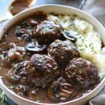 The Best Salisbury Steak Meatballs with Rich Mushroom Gravy