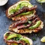 Grilled Steak, Avocado, and Spicy Crema Sandwiches