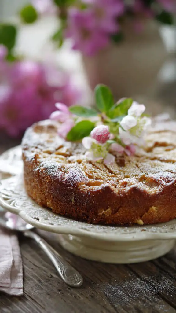 Rhubarb Cake with Butter Sauce
