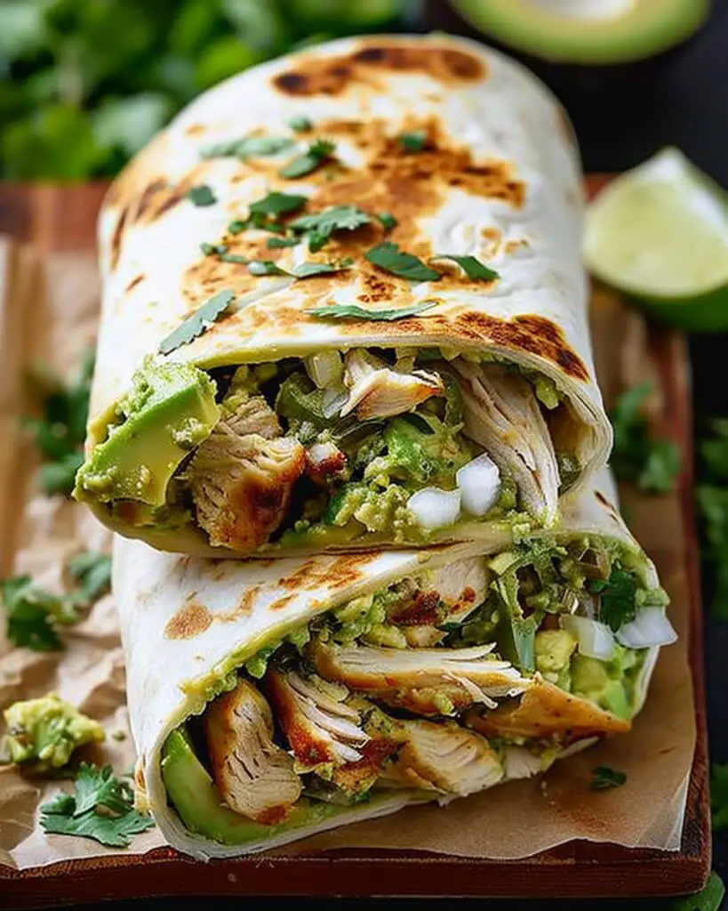 Chicken and Avocado Burritos with Fresh Herbs