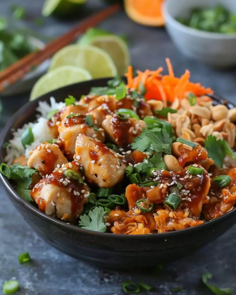 Sweet Chili Chicken Bowl with Coconut Lime Drizzle