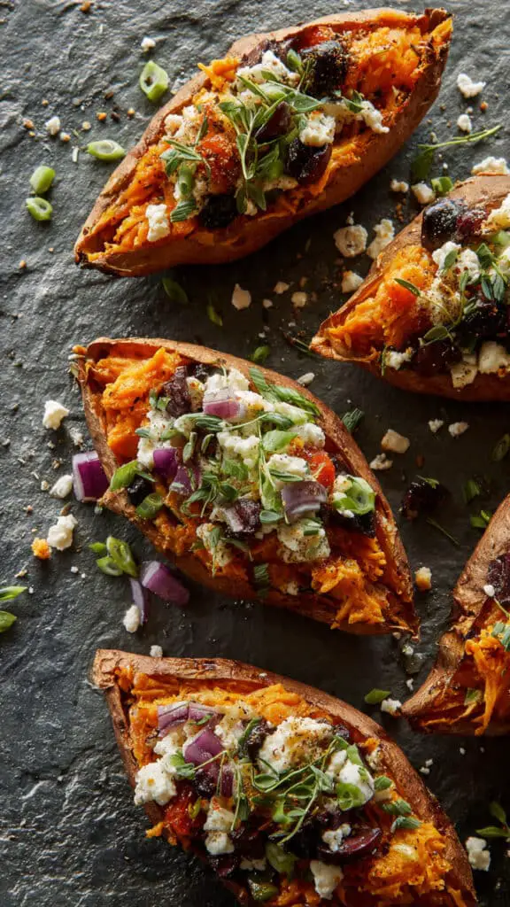 Mediterranean Stuffed Sweet Potatoes
