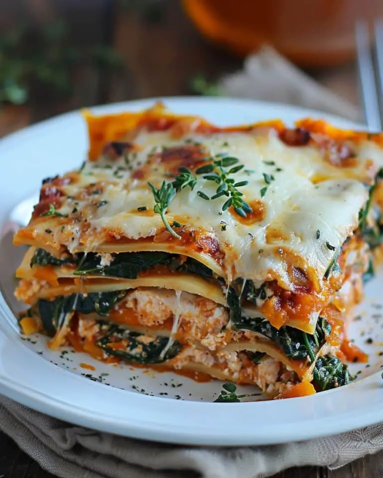 Butternut Squash and Spinach 3-Cheese Lasagna