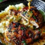 Cilantro Lime Roasted Chicken with Creamy Mashed Potatoes and Pan Gravy