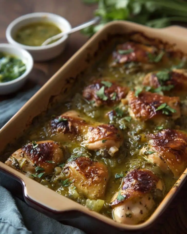 Healthy Salsa Verde Chicken Casserole