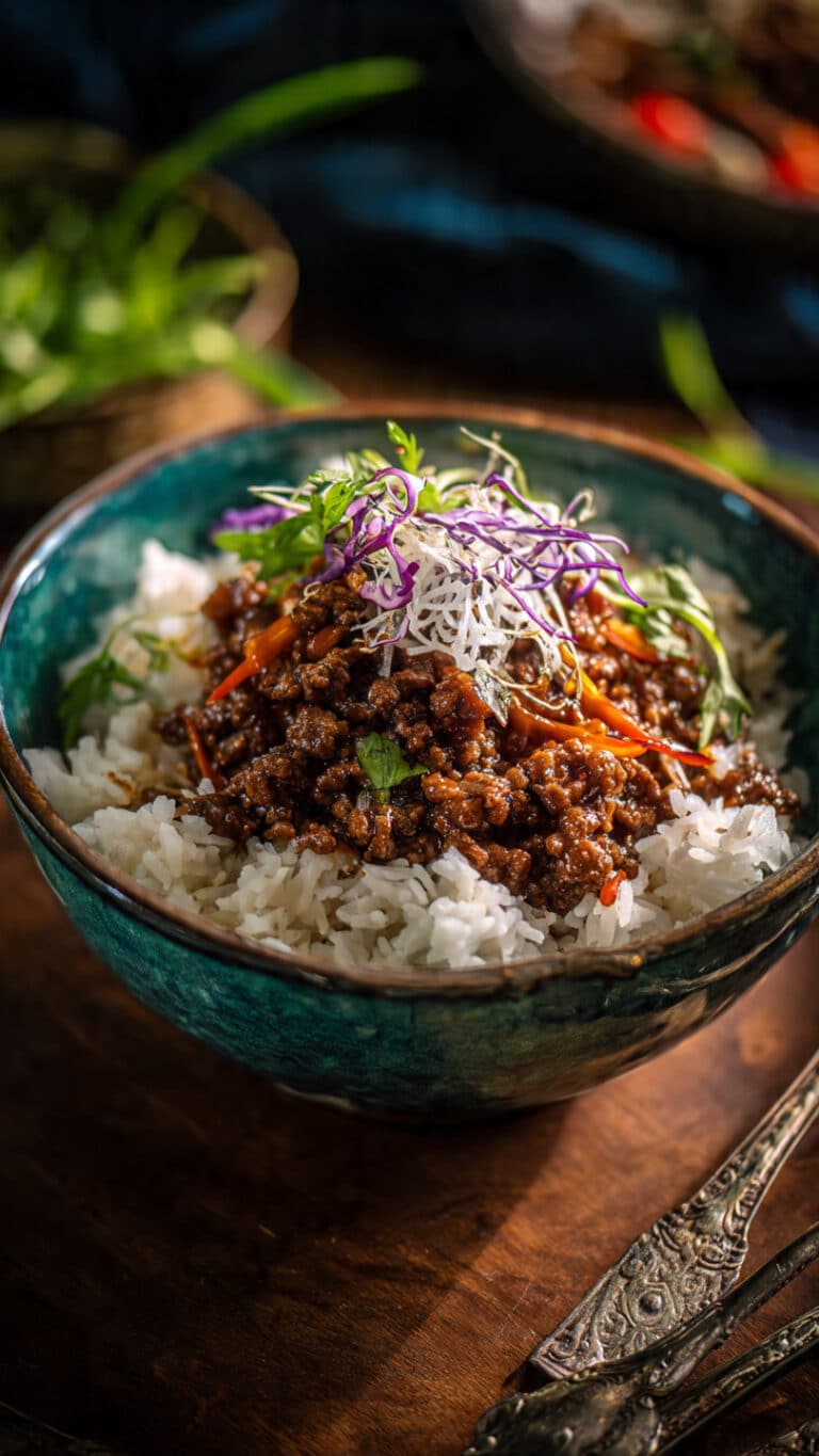 Ground Beef Hot Honey Bowl