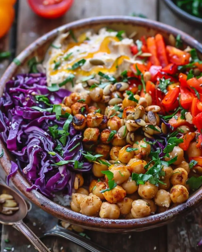 Irresistible Roasted Veggie Chickpea Bowls With Maple Dijon Dressing