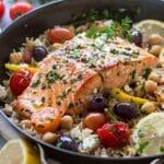 Mediterranean Salmon and Lemon Rice with Chickpeas