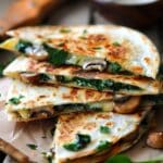 Baked Spinach Mushroom Quesadillas