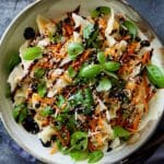 Chilled Dumpling Salad with Basil and Balsamic Dressing