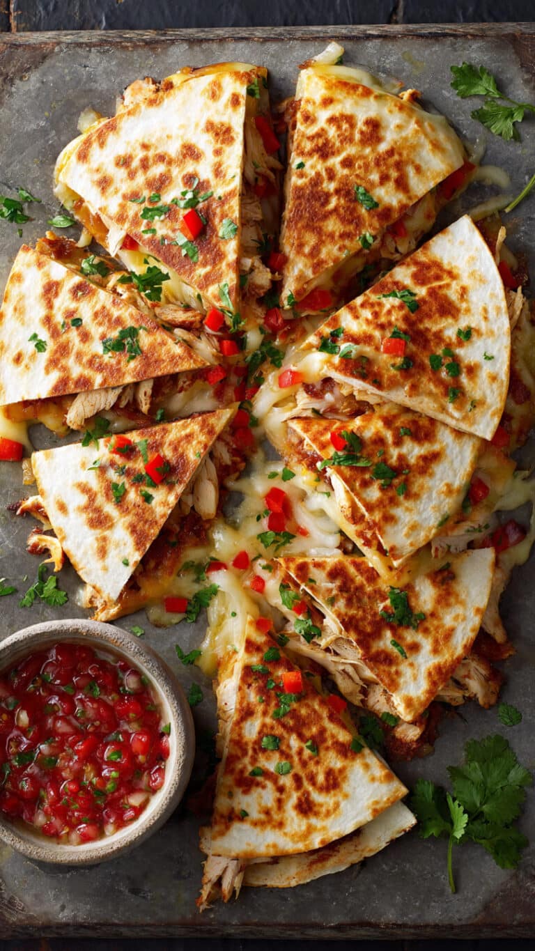 Incredible Chicken Quesadillas with Peppers, Onions, and Melty Cheese