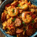 Slow Cooker Cajun Jambalaya with Chicken, Sausage & Shrimp