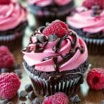 Molten Raspberry Chocolate Cupcakes