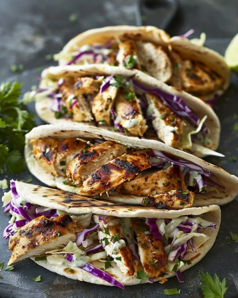 Flavor-Packed Chicken Pitas with Creamy Herby Ranch Slaw