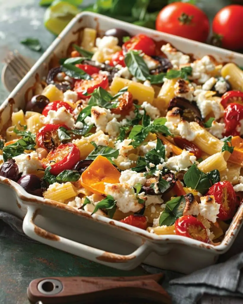 Healthy Baked Feta Pasta with Vegetables