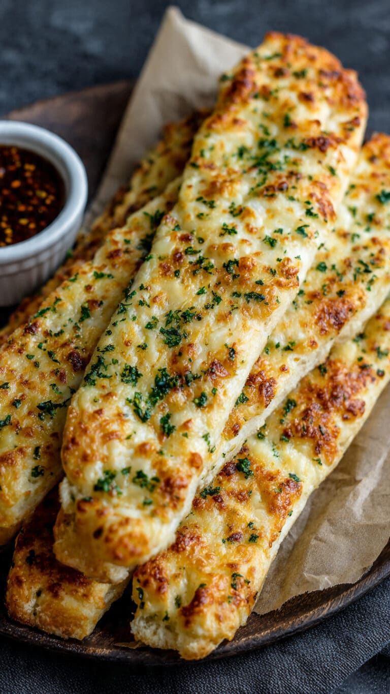 Homemade Cheesy Garlic Breadsticks