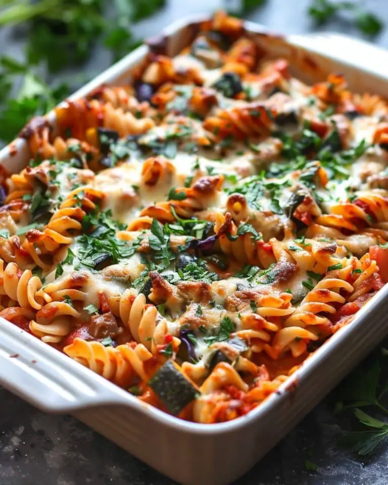 Mediterranean vegetable pasta bake