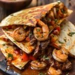 Creole Steak Shrimp Quesadillas