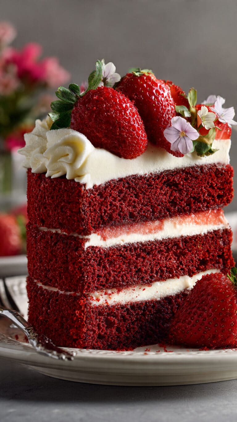 Red Velvet Strawberry Cake