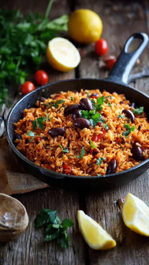 Healthy Mediterranean Rice and Beans