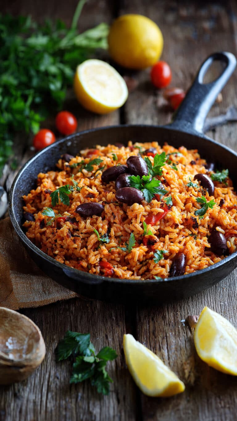 Healthy Mediterranean Rice and Beans