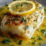 Baked Lemon-Garlic Cod with Butter Sauce