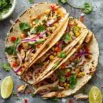 Corn Tortilla White Chicken Chili Tacos
