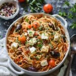 Veggie Pasta with Baked Feta