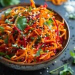 Shaved Rainbow Carrot Sesame Salad