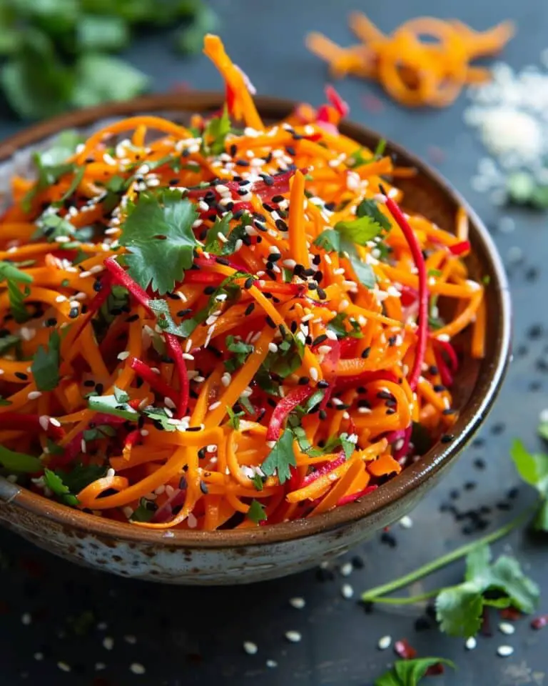 Shaved Rainbow Carrot Sesame Salad