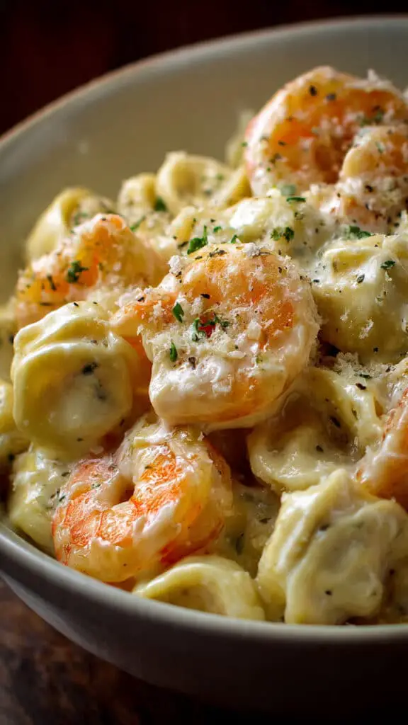 Cheese Tortellini Shrimp Alfredo