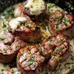 Surf and Turf with Garlic Cream Sauce