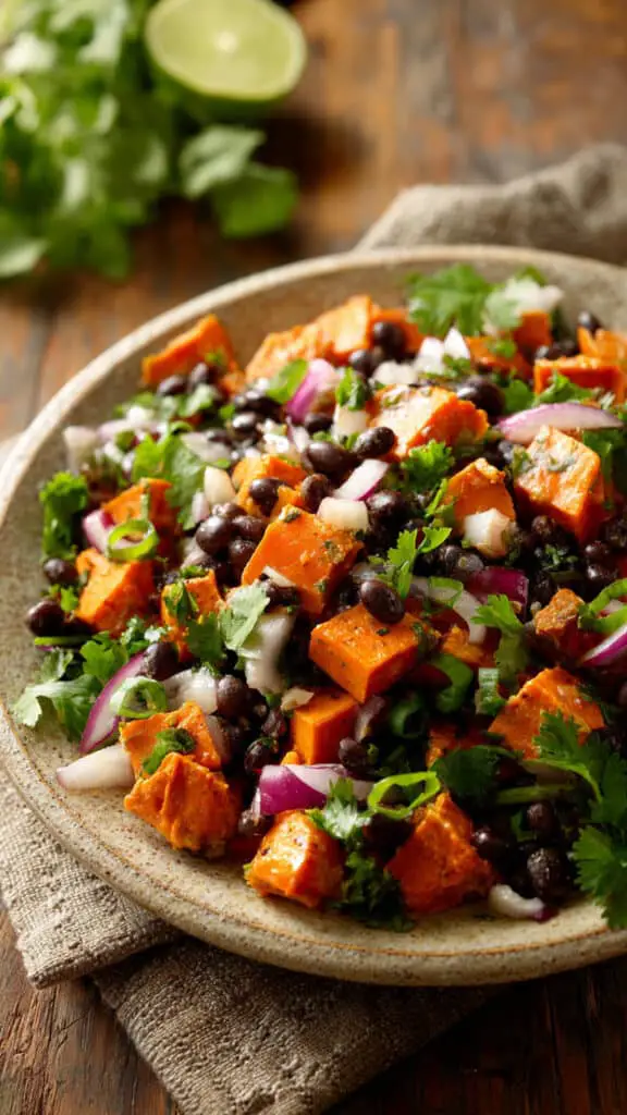 Roasted Sweet Potato Black Bean Salad