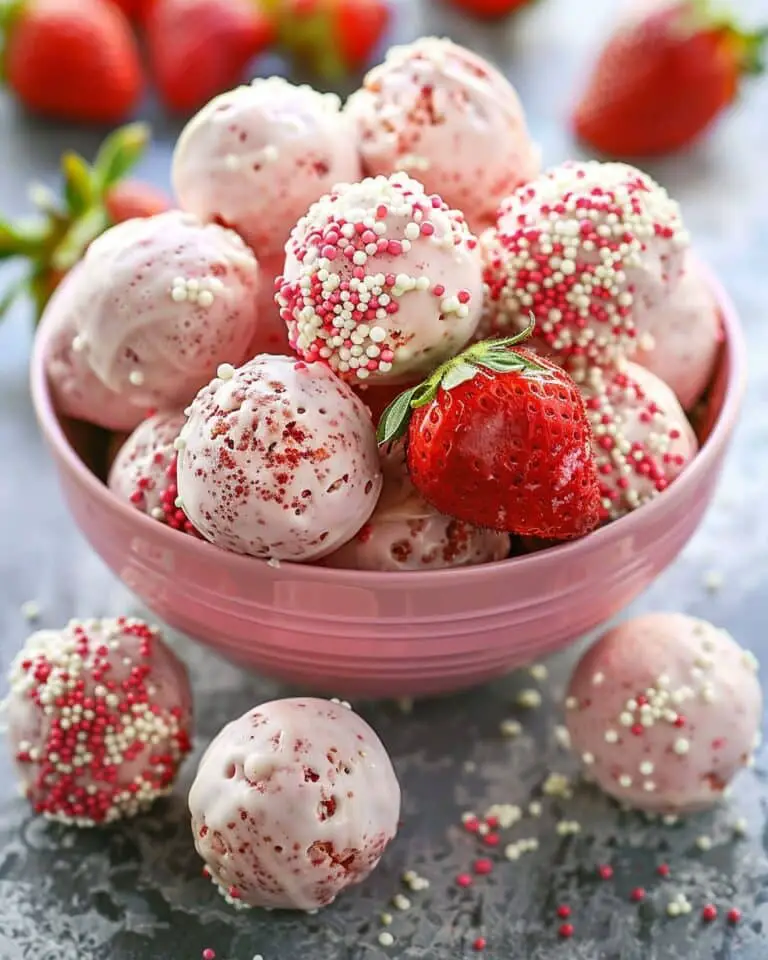 No-Bake Strawberry Cheesecake Protein Balls