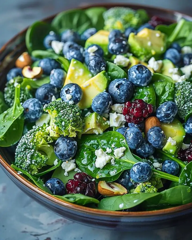 Blueberry Broccoli Spinach Salad